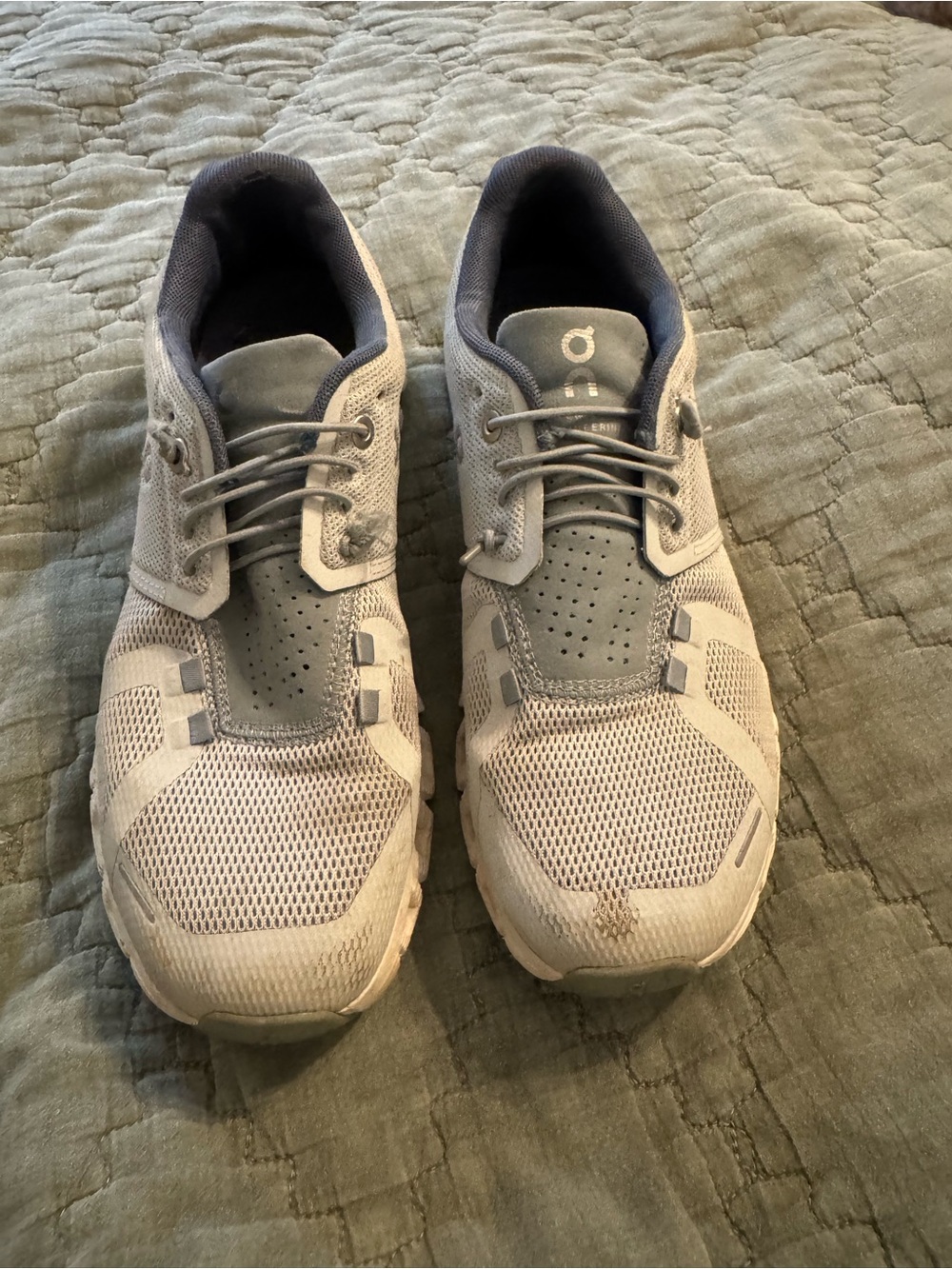 On Running Women's Light Gray and Dark Gray Mesh Sneakers